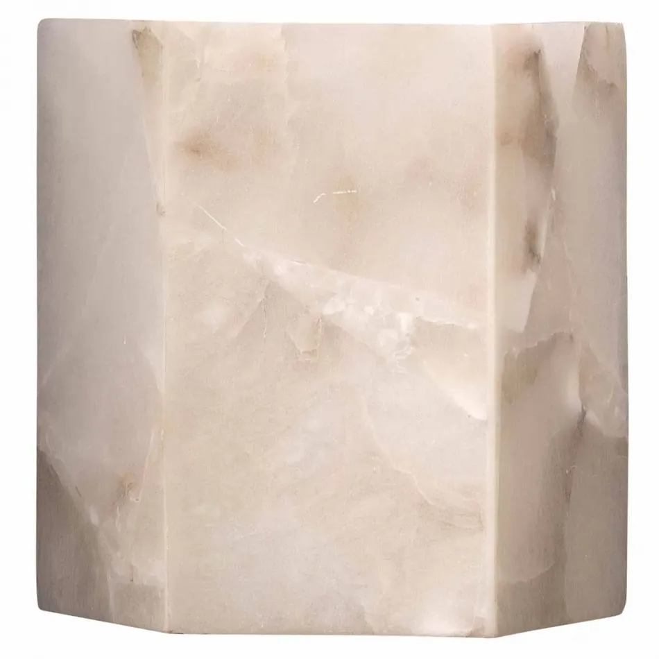 Borealis Hexagon Wall Sconce, Alabaster