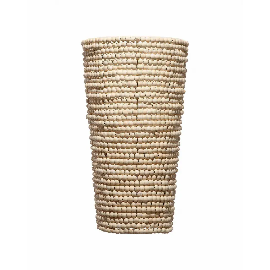 Seawall Natural Wood Beads Beaded Cone Sconce