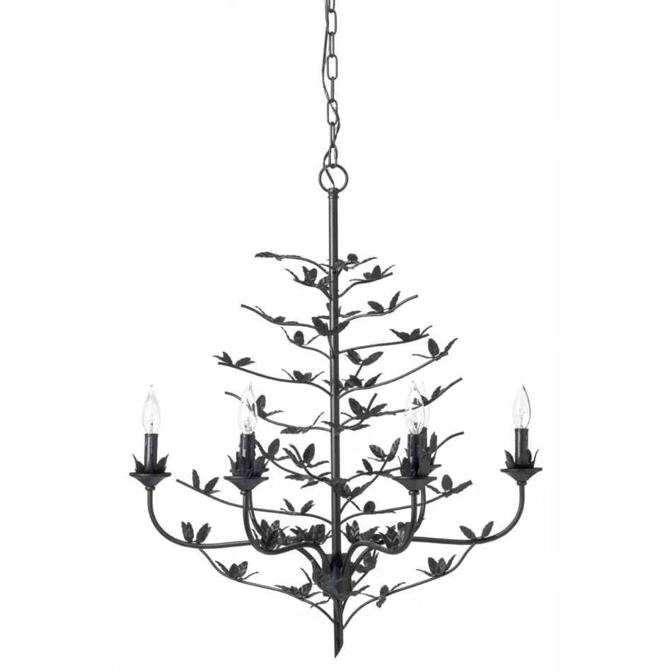 Blooming Iron Chandelier, Black