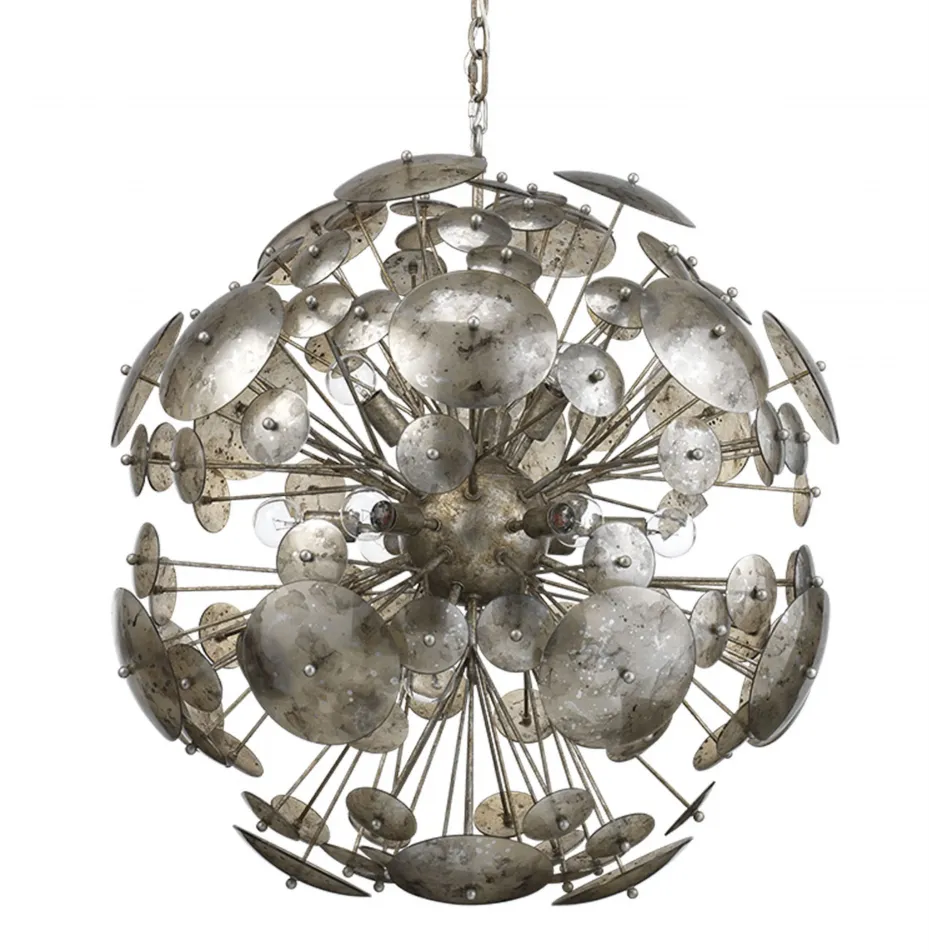 Constellation Round Glass & Iron 12-Light Chandelier