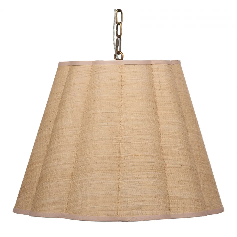 Scalloped 1-Light Pendant, Raffia