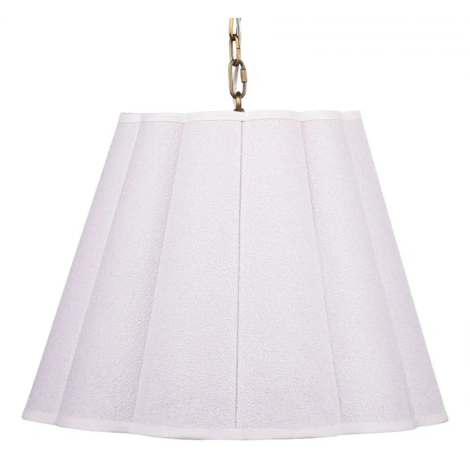 Scalloped 1-Light Pendant, Boucle Linen