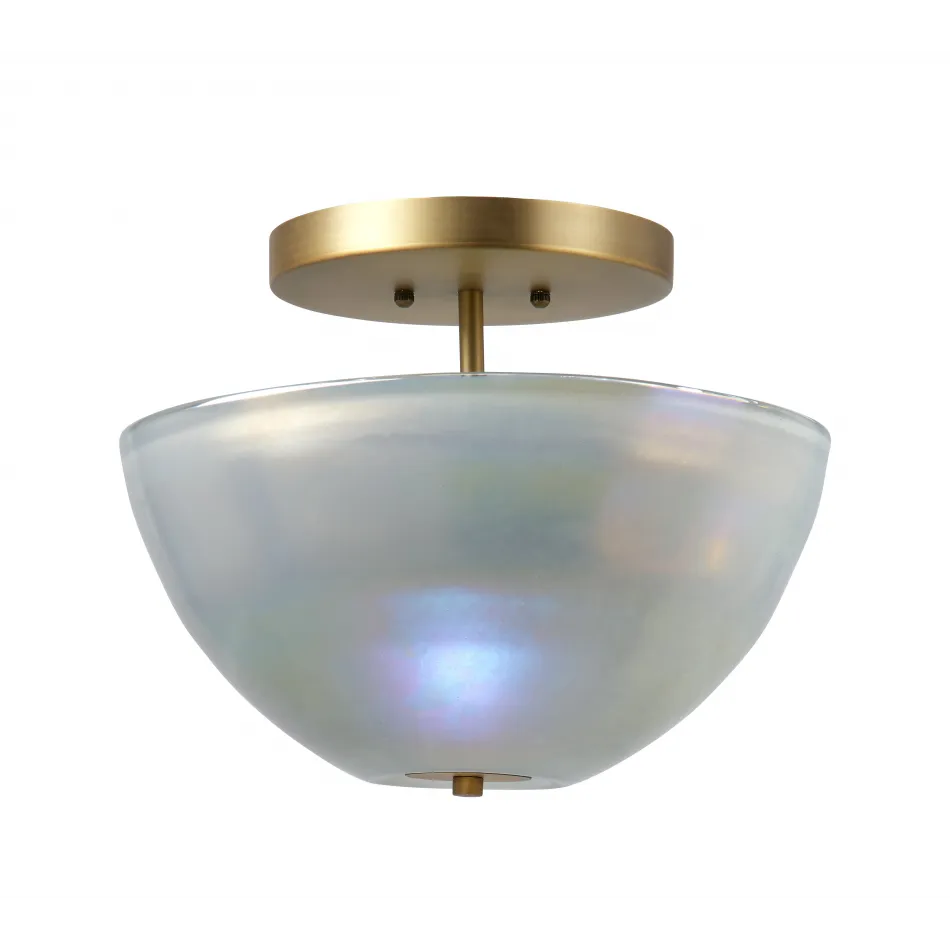 Vapor Glass Bowl Semi-Flush Mount, Grey