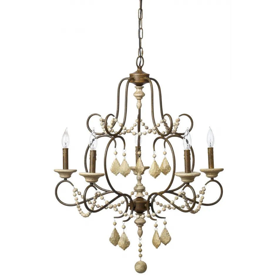 Yellowstone Wood Beaded Chandelier