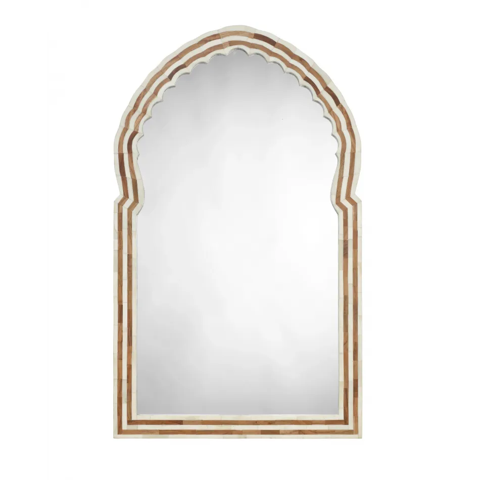 Bardot Large Bone & Wood Arch Mirror