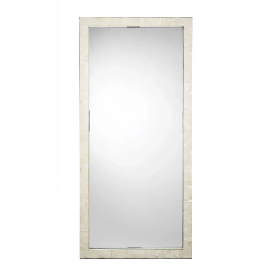 Monroe Mother of Pearl Rectangle Floor Mirror