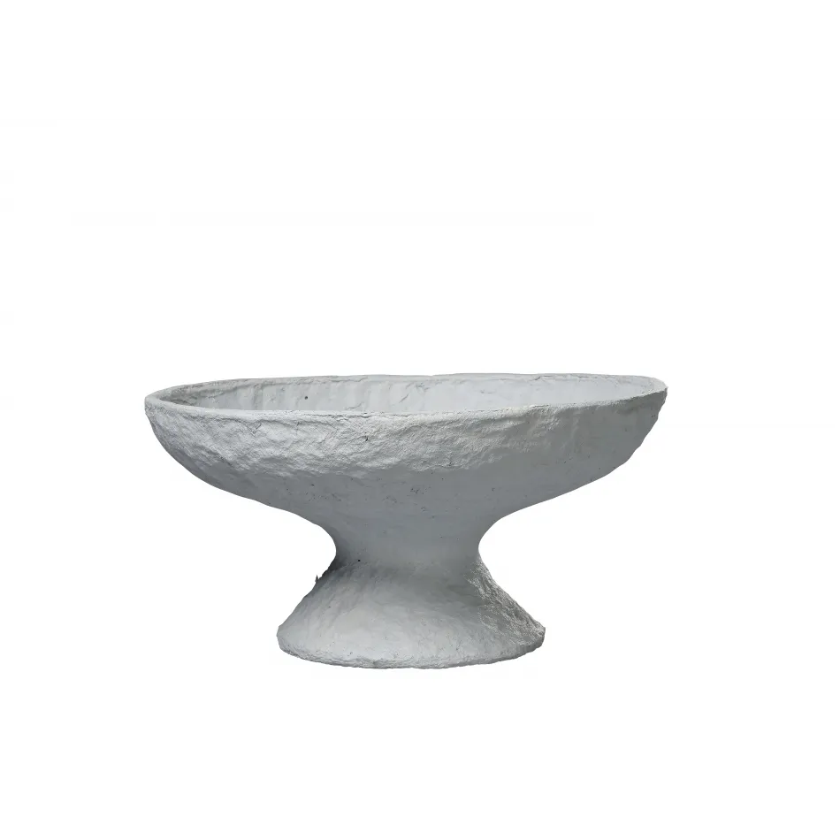 Garden Cotton Mache Pedestal Bowl, Blue