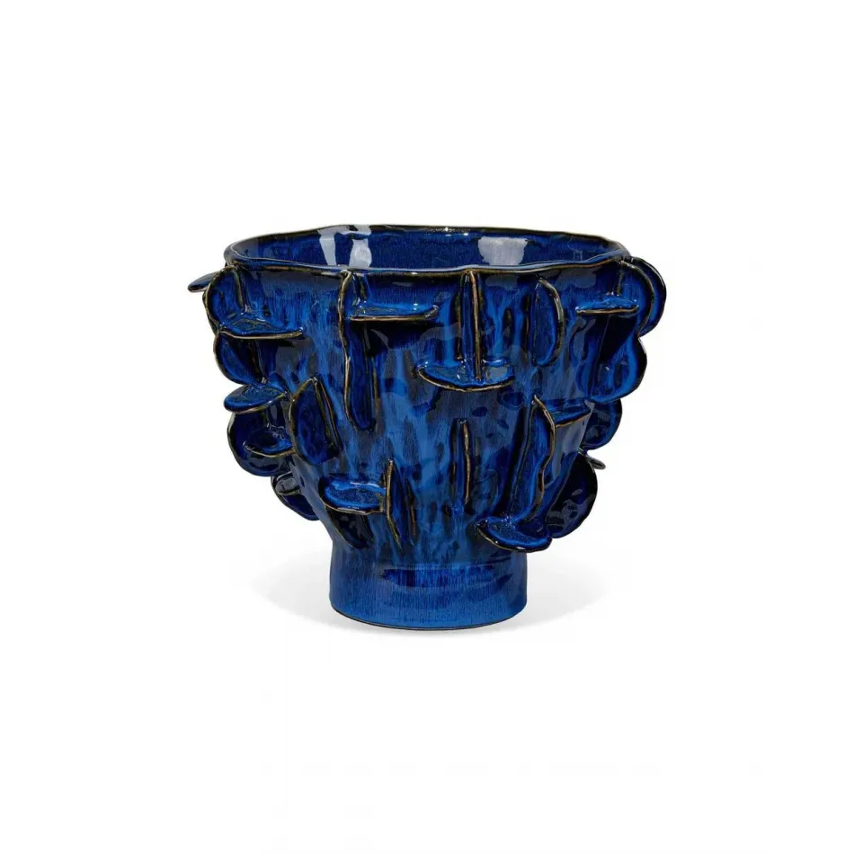 Helios Ceramic Vase, Blue