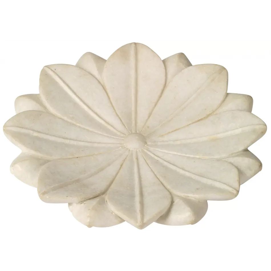 Lotus Plate White Marble