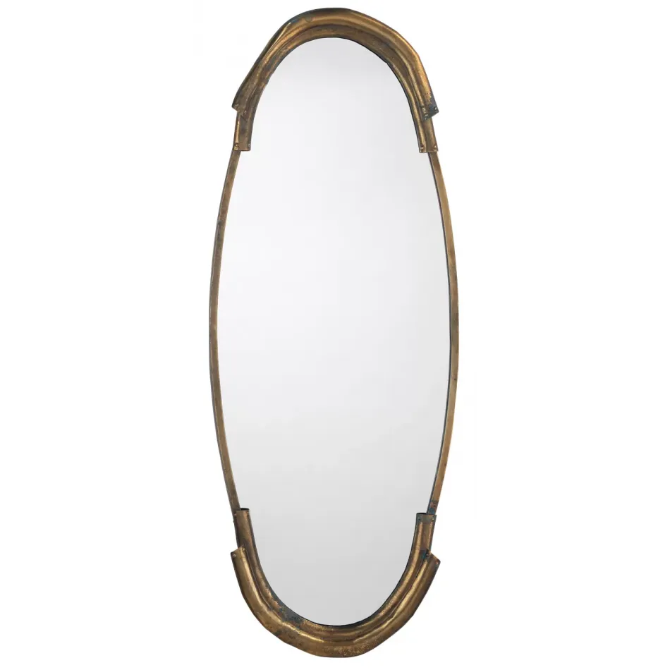 Margaux Metal Mirror, Antique Brass