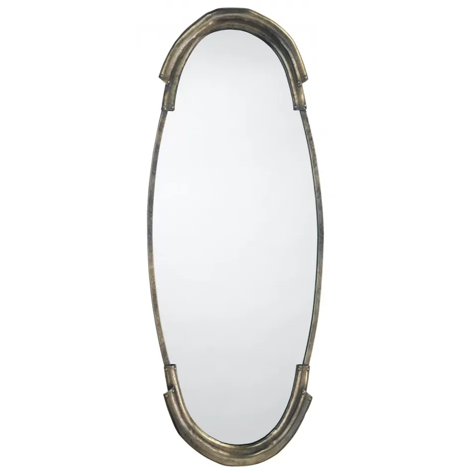 Margaux Metal Mirror, Antique Silver