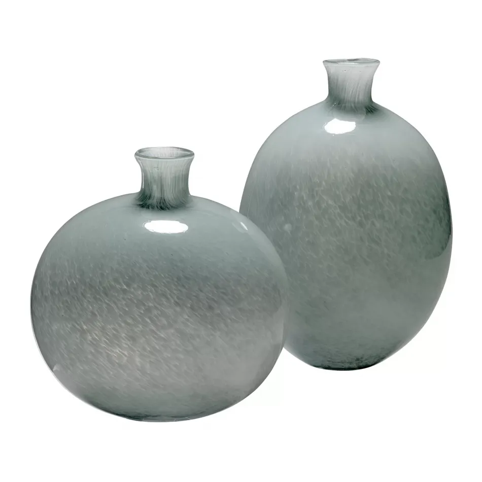 Minx Decorative Glass Vases (set of 2), Grey