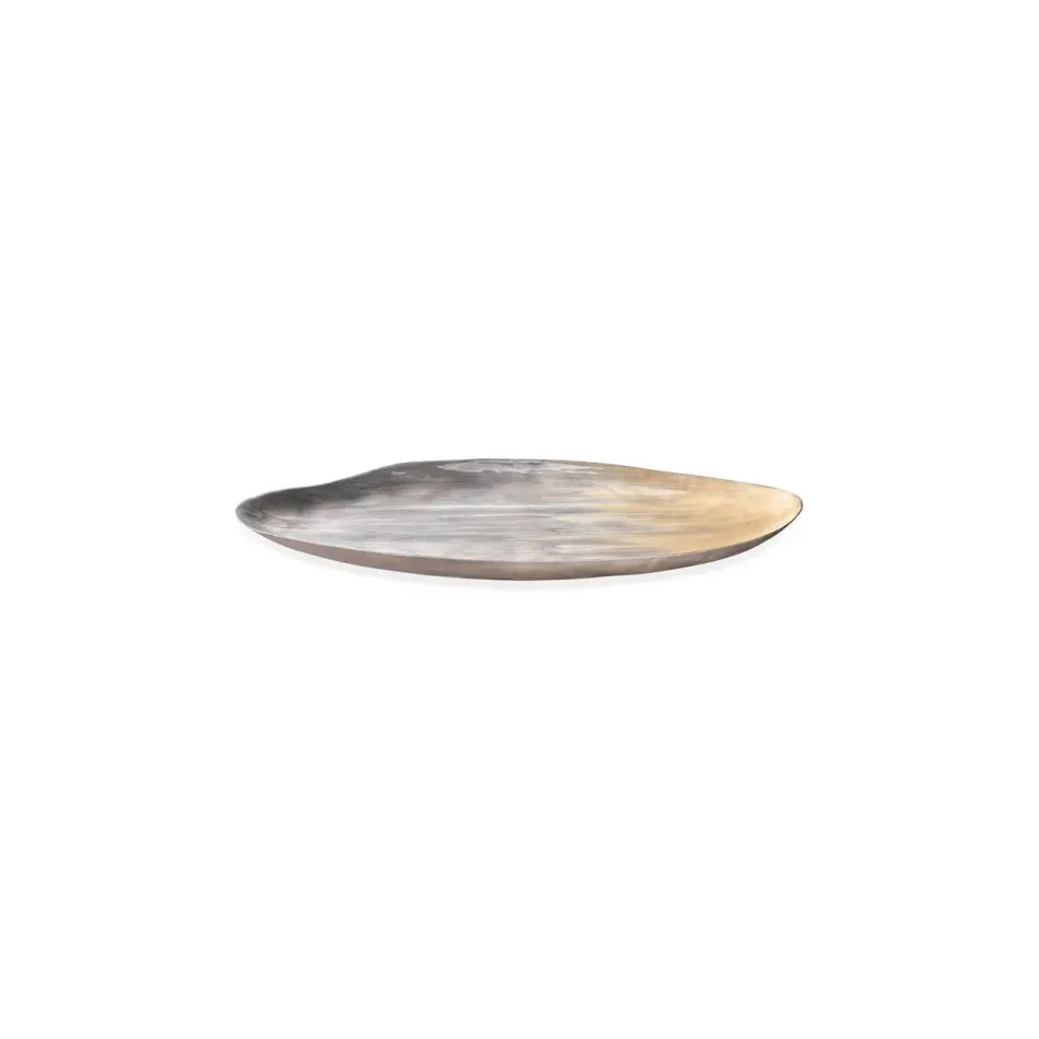 Palette Oval Tray Grey Enameled Metal