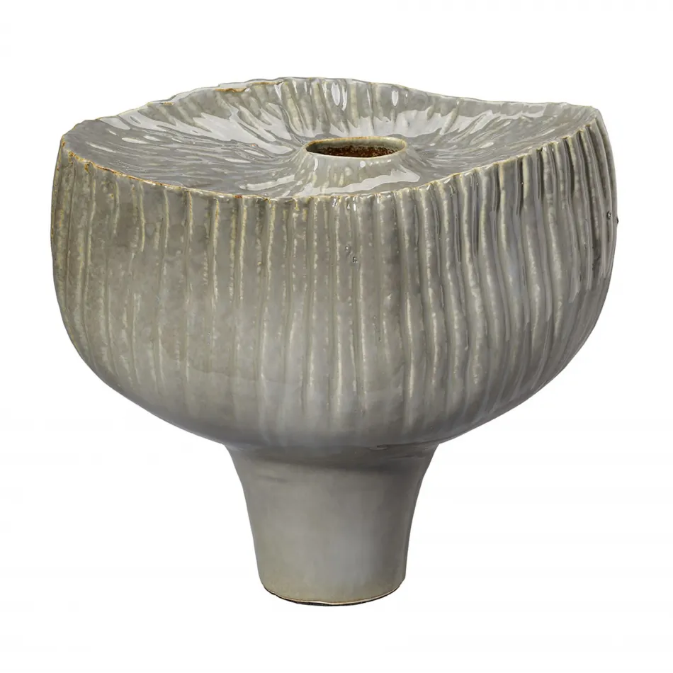 Plunge Ceramic Decorative Vessel, Grey