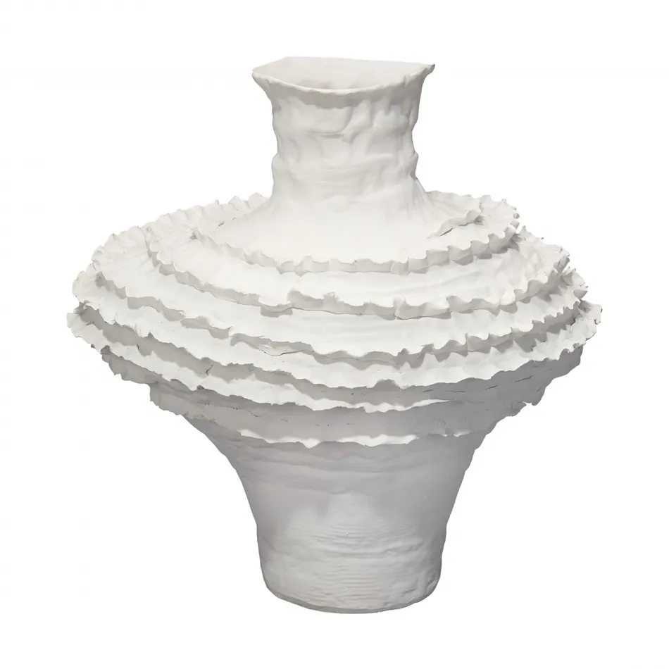 Ruffle Ceramic Decorative Vase