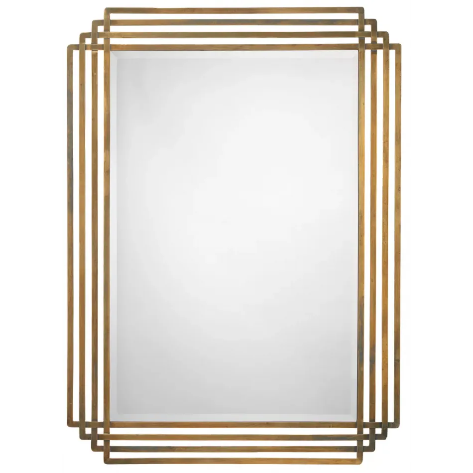 Serai Metal Mirror, Antique Brass