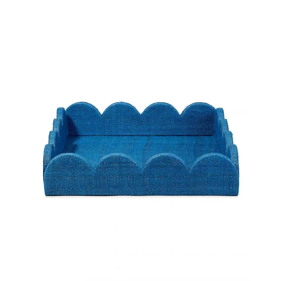 Wonderland Scalloped Tray - Indigo, Small