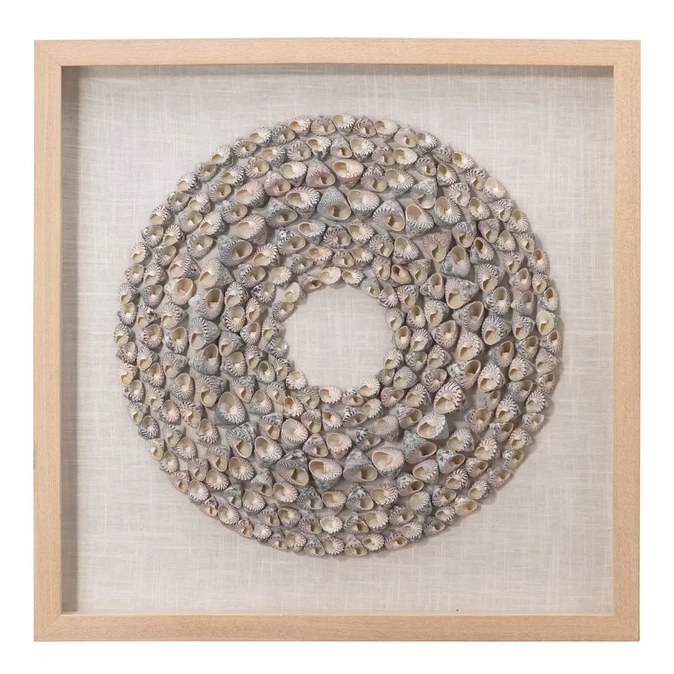 Bora Bora Framed Wall Art, Taupe Snail Shell