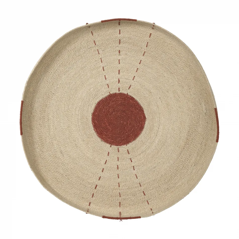 Sundial Seagrass Round Wall Art, Rust