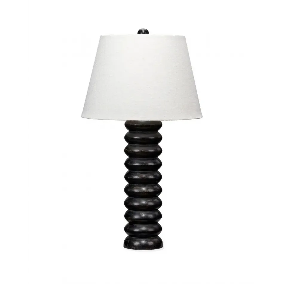 Abacus Mango Wood Table Lamp Black