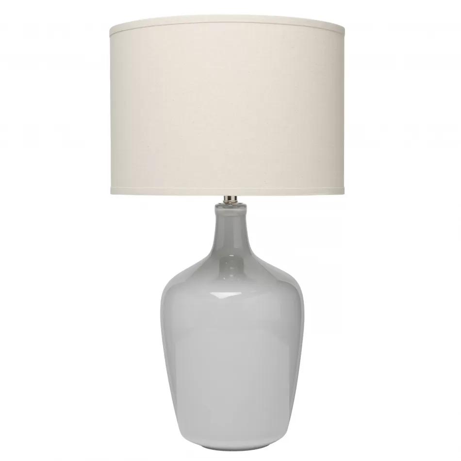 Plum Blown Glass Jar Table Lamp, Grey