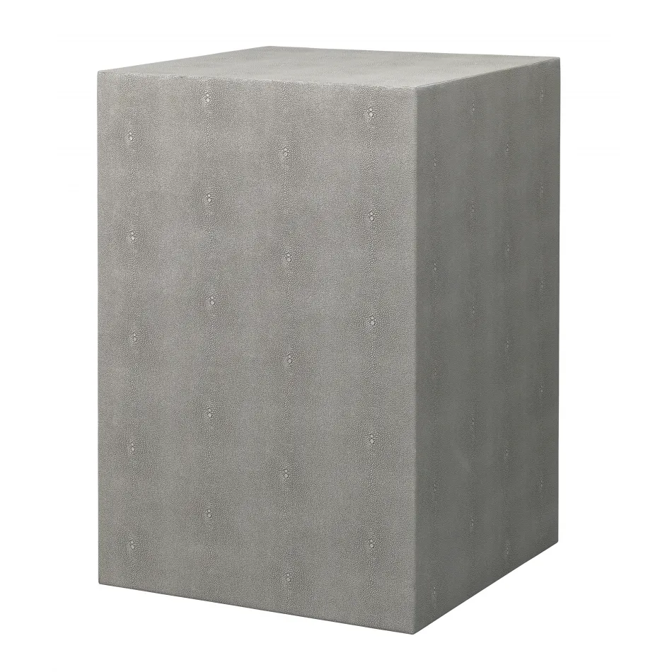 Structure Faux-Shagreen Square Side Table, Grey