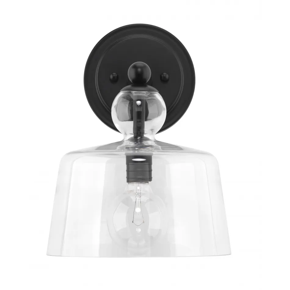 Hudson Glass Wall Sconce, Black