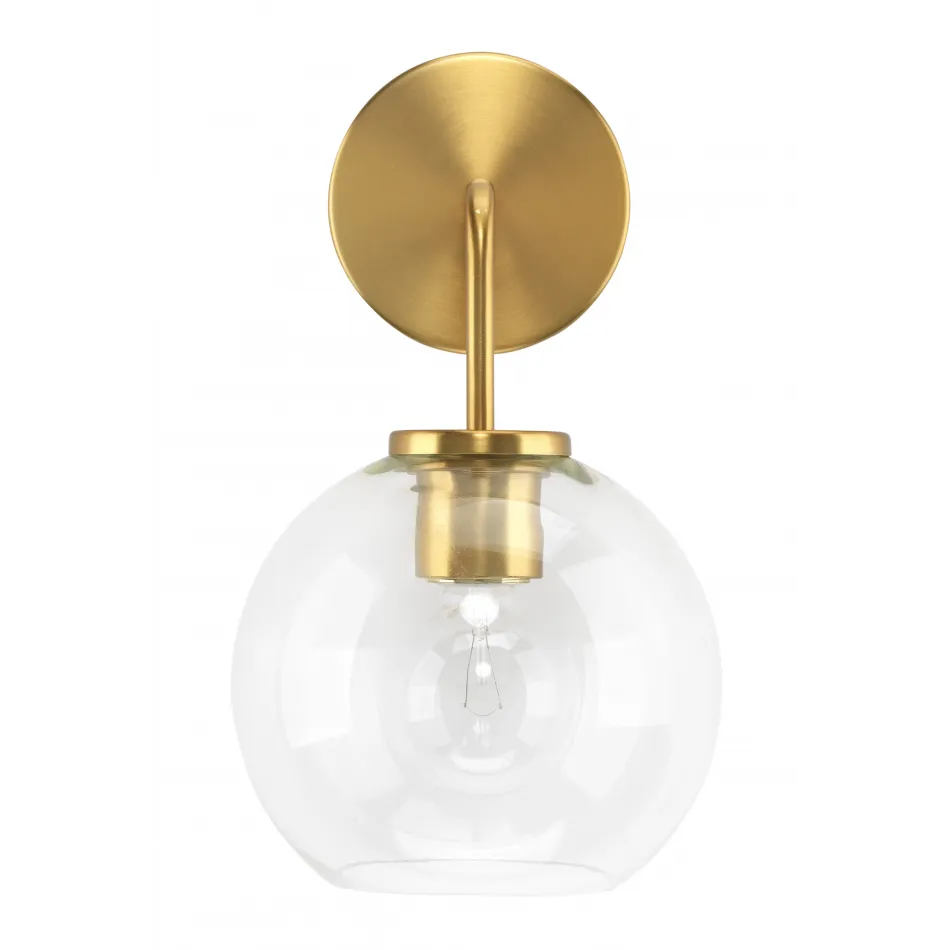 Reese Glass Wall Sconce, Brass