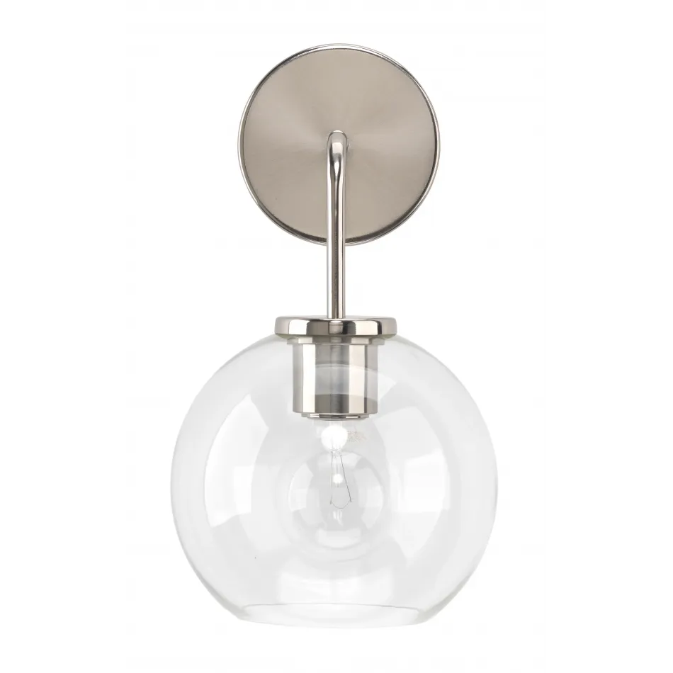 Reese Glass Wall Sconce, Silver