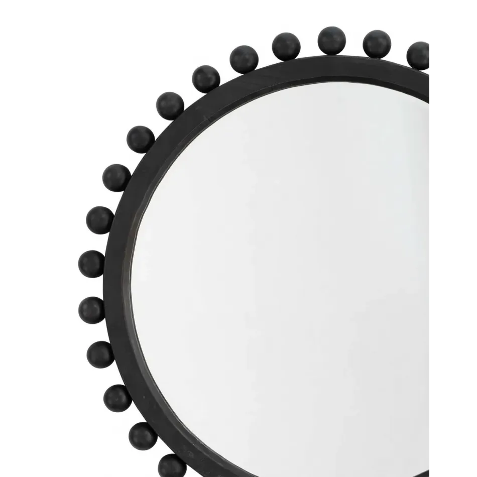 Brighton Round Wood Mirror, Charcoal