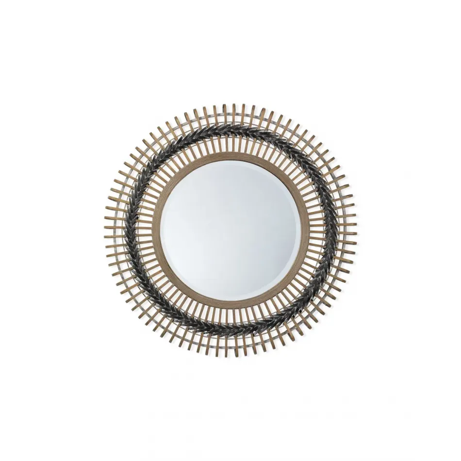 Grove Bamboo Braided Mirror, Gray