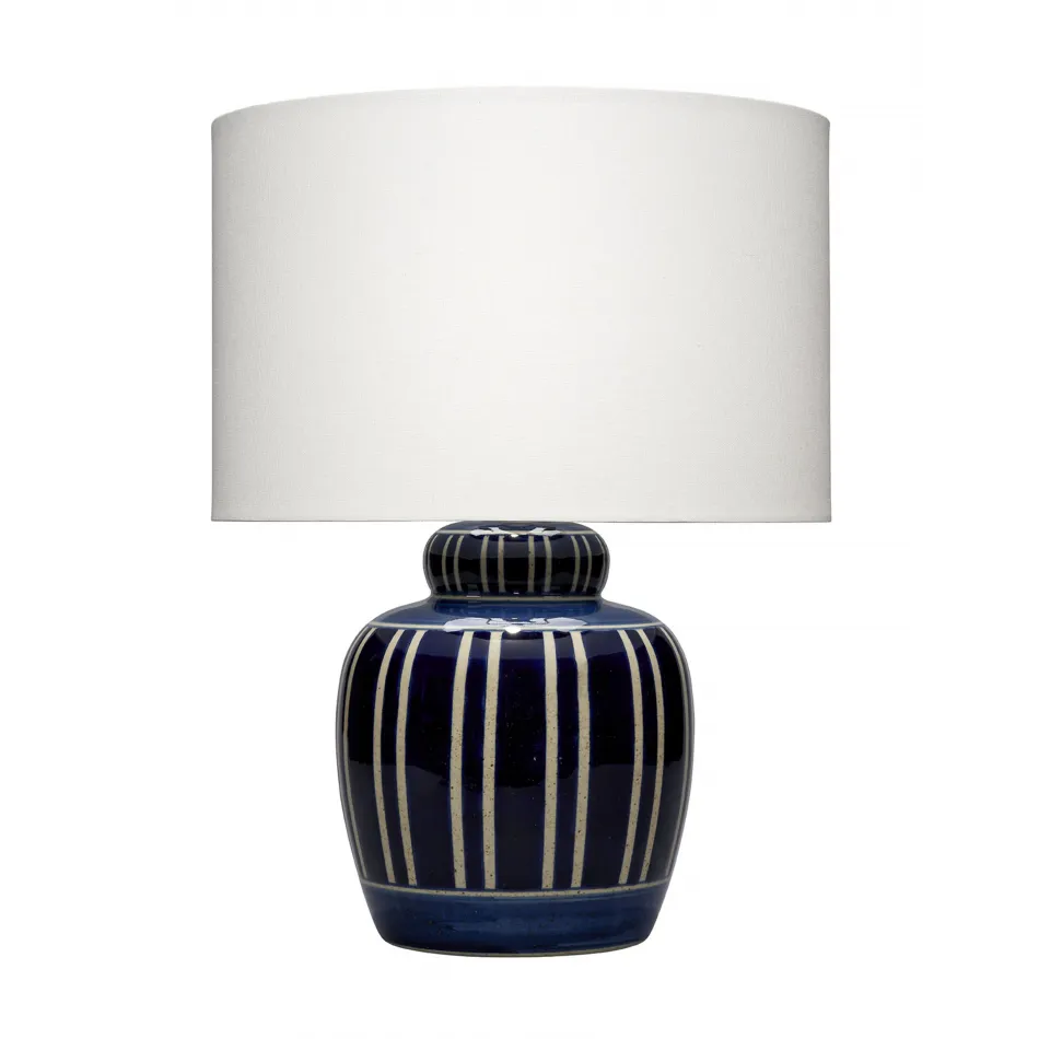 Arthur Ceramid Table Lamp, Navy Blue