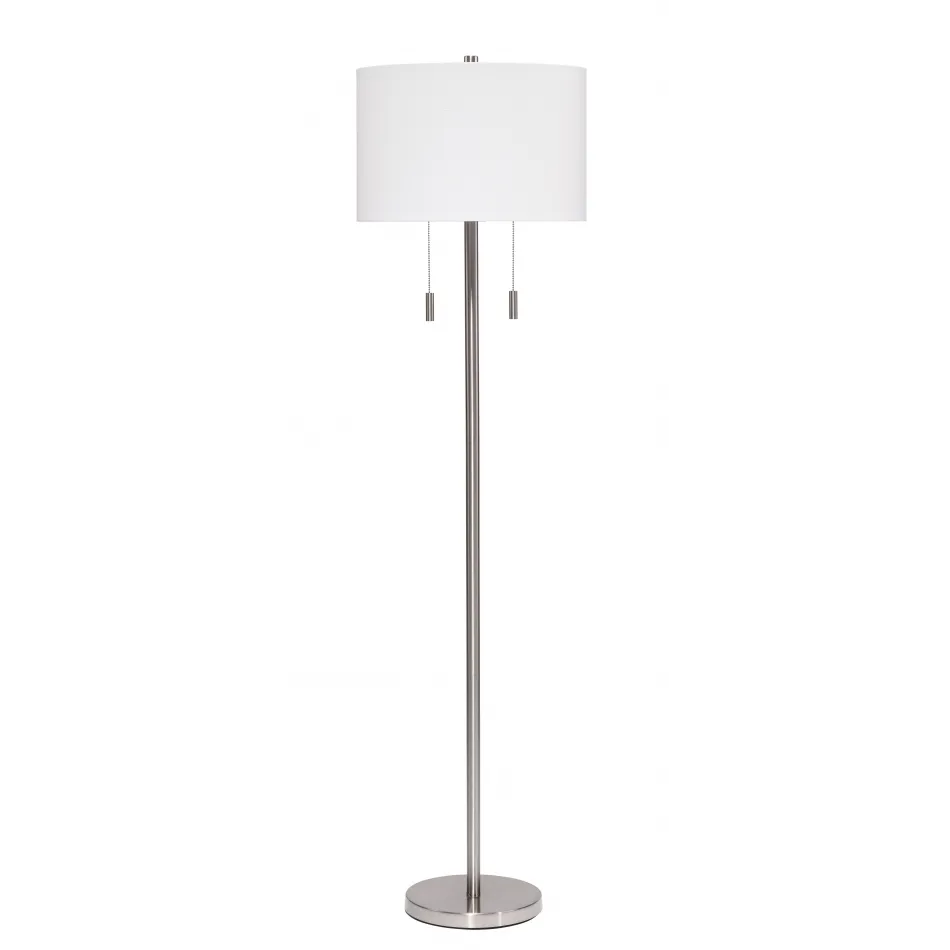 Lincoln 2-Light Metal Floor Lamp, Silver