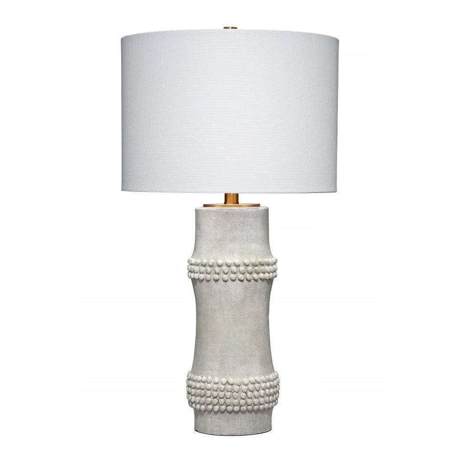 Rail Polyresin Table Lamp, White