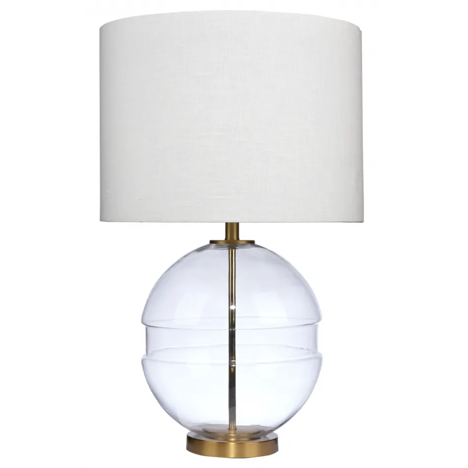 Satellite Glass Table Lamp, Antique Brass