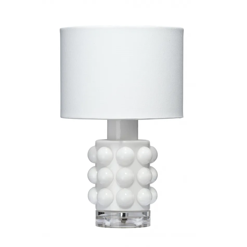 Seltzer Blown Glass Table Lamp, White