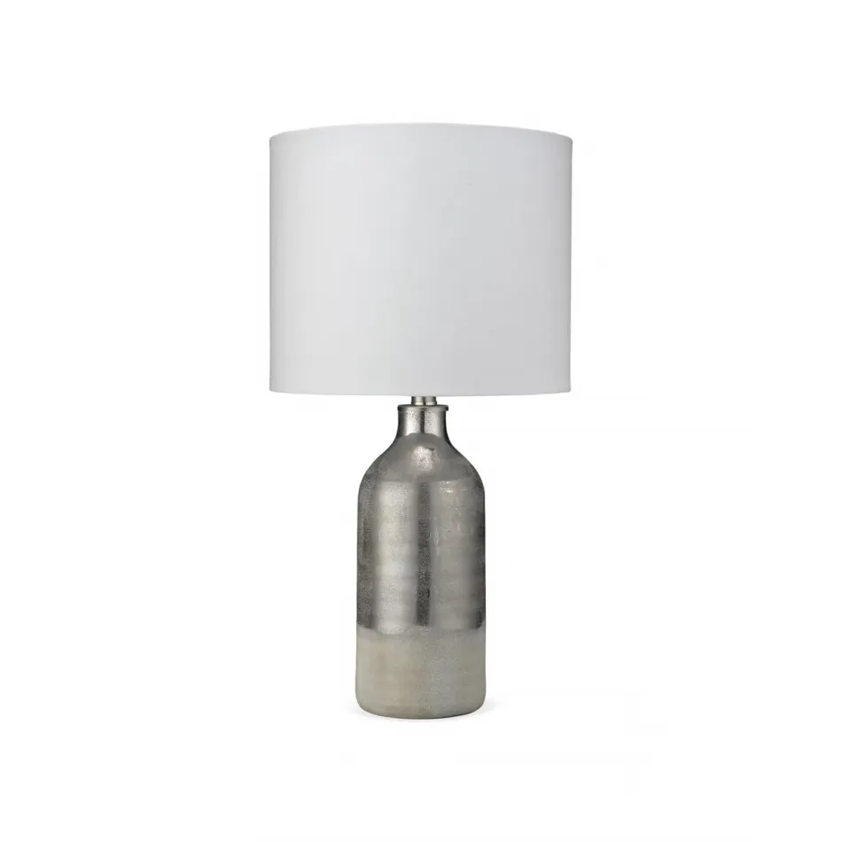 Varnish Ceramic Table Lamp, Silver