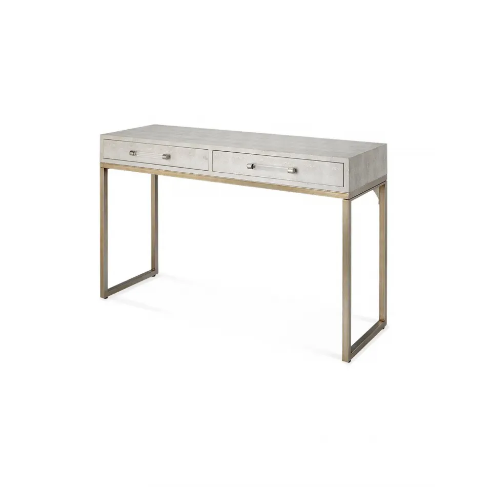 Kain Faux Shagreen Console, Cream