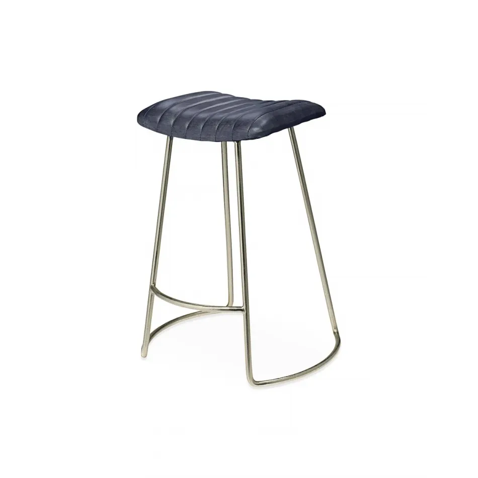 Theo Leather Counter Stool, Grey