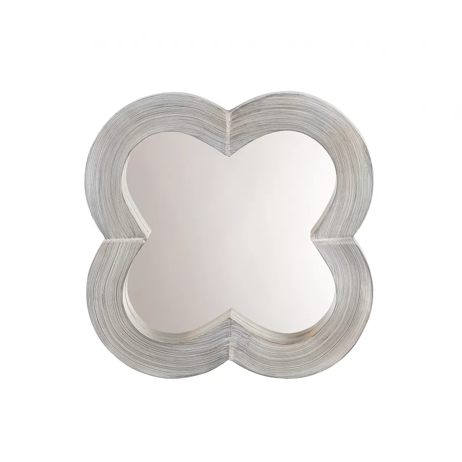 Clover Wood Mirror, Grey Wash