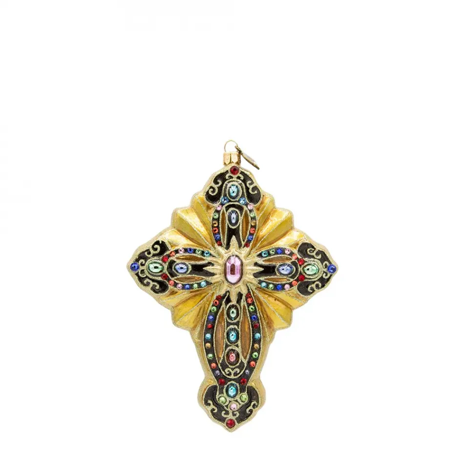 2024 Cross Glass Ornament