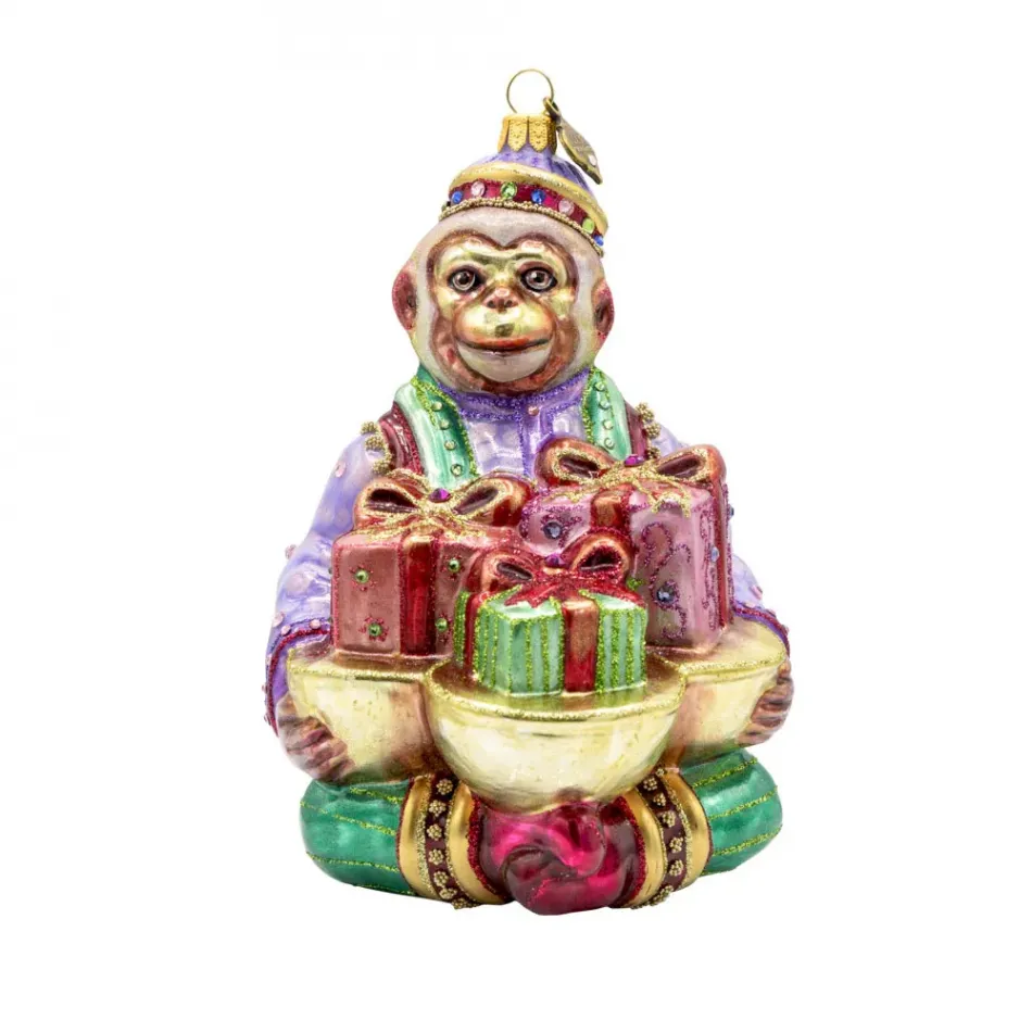 Monkey Bearing Gifts Ornament