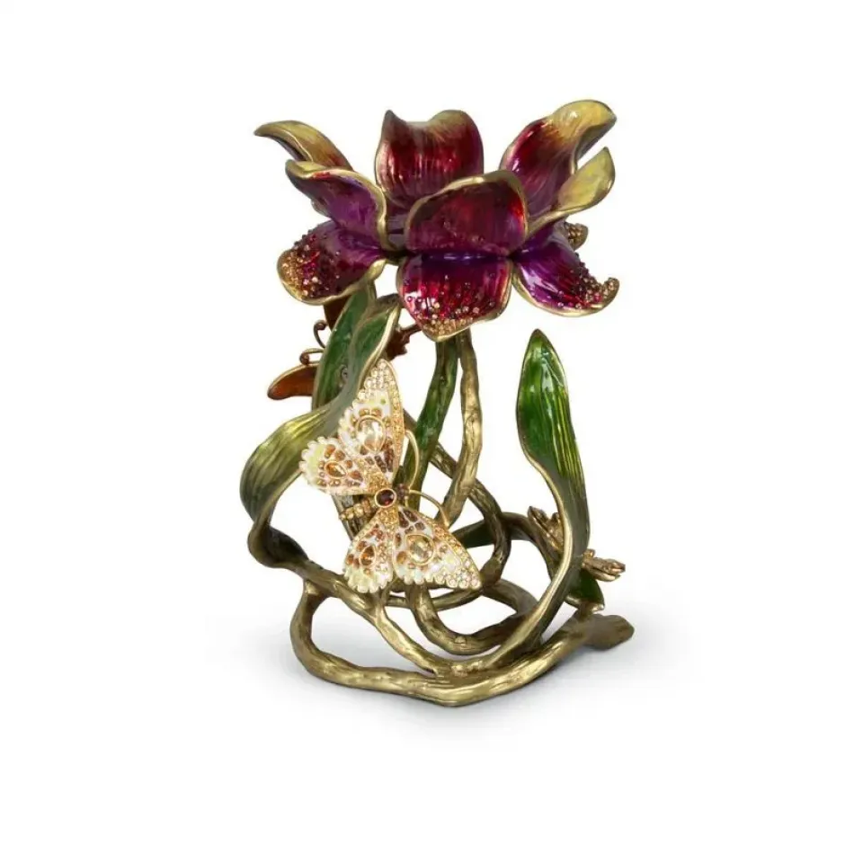 Meredith Brocade Floral Pillar Candle Holder 9"