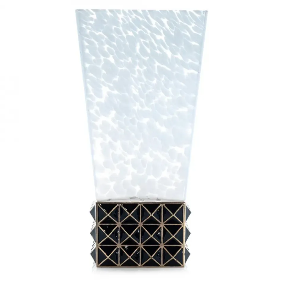 Opus Black & Gold Pyramid Vase