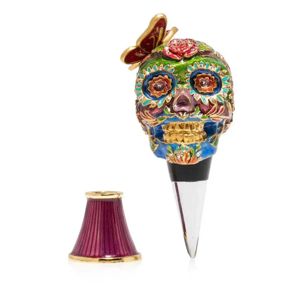 Skull Wine Stopper and Stand