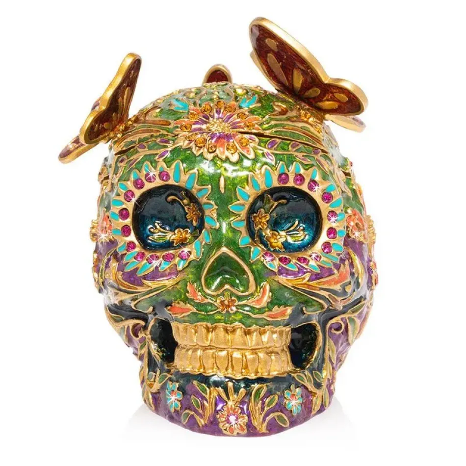 Rivera Skull With Butterflies Box