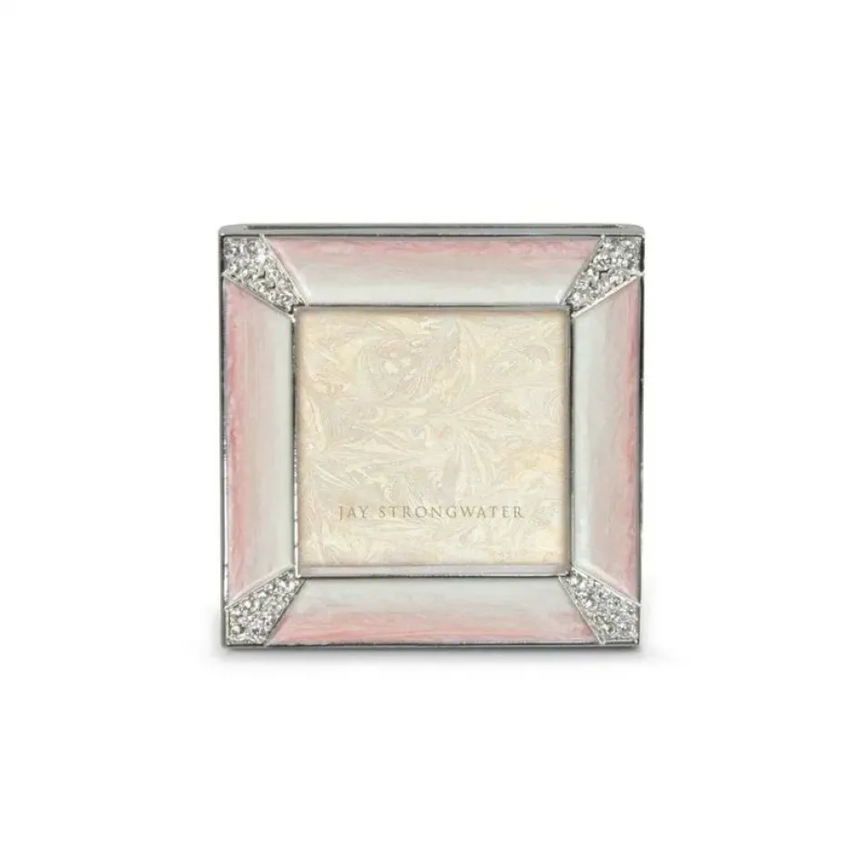 Leland Pave Corner 2" Square Picture Frame Pale Pink