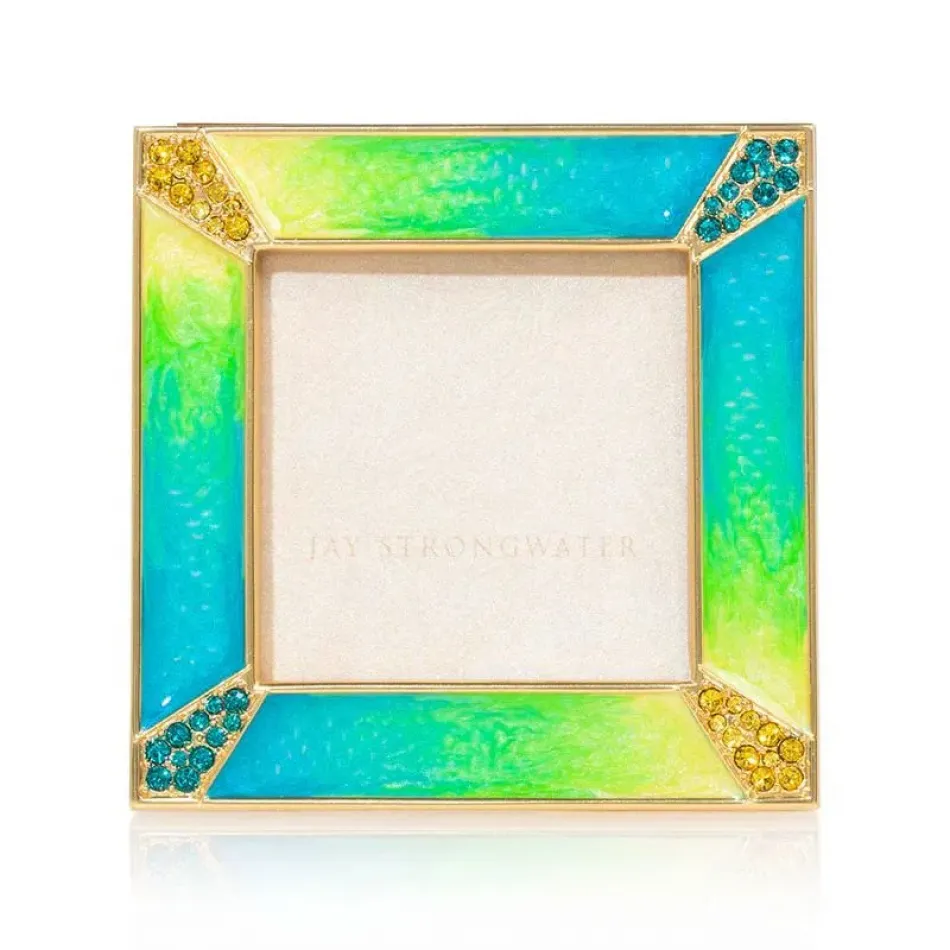 Leland Electric Green Pavé Corner Frame 2"