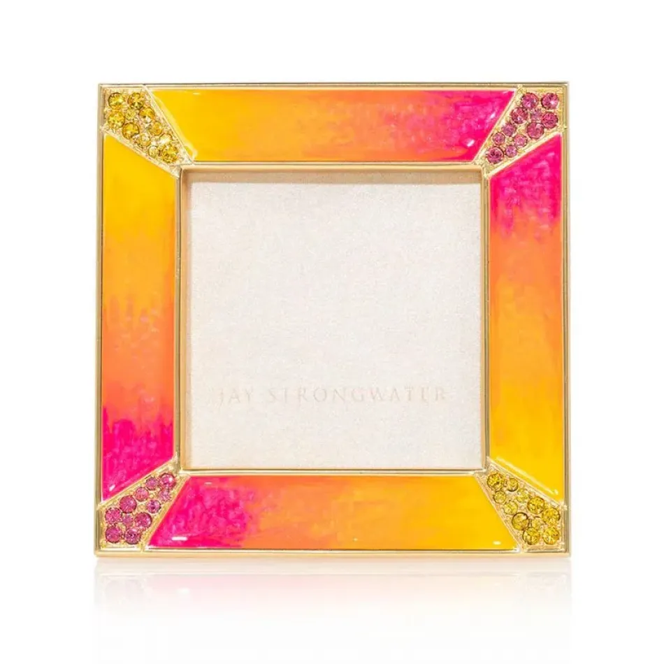 Leland Pave Corner 2" Square Picture Frame Electric Pink