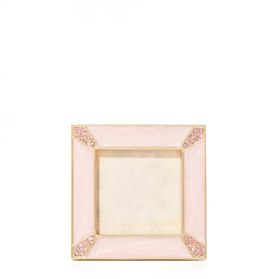 Leland Baby Pink Pavé Corner Frame 2"
